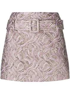 Prada жаккардовая юбка мини с поясом