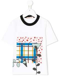 Marni Kids футболка с принтом в стилистике пэчворк