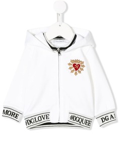 Dolce & Gabbana Kids толстовка с капюшоном и вышитым сердцем