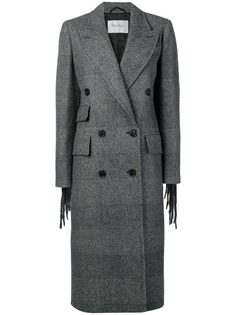 Max Mara двубортное пальто с бахромой