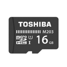 Карта памяти microSDHC UHS-I TOSHIBA M203 16 ГБ, 100 МБ/с, Class 10, THN-M203K0160EA, 1 шт., переходник SD