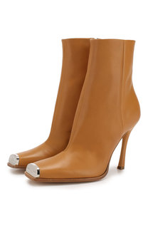 Кожаные ботильоны с металлической отделкой мыса CALVIN KLEIN 205W39NYC