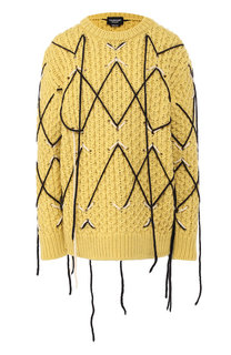 Шерстяной пуловер фактурной вязки CALVIN KLEIN 205W39NYC