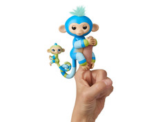 Игрушка WowWee Fingerlings Ручная обезьянка с малышом Билли Blue 3541