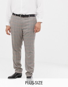 Узкие брюки с добавлением шерсти в клетку Gianni Feraud Plus - Коричневый