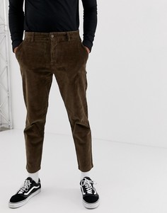 Коричневые облегающие вельветовые брюки Pull&Bear - Коричневый