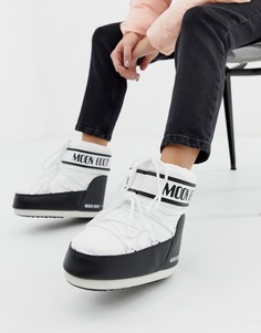 Белые классические низкие зимние сапоги Moonboots - Белый