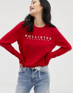 Футболка с логотипом и цветочным принтом Hollister - Красный