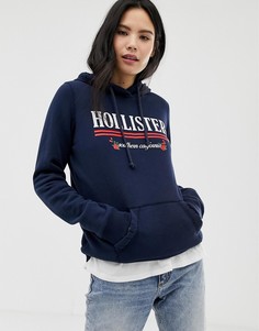 Худи с логотипом Hollister - Темно-синий