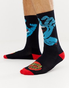 Черные носки с принтом Santa Cruz - Черный