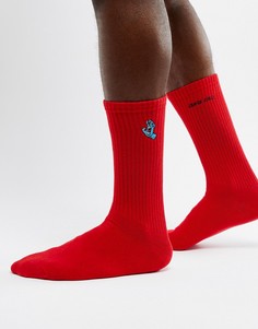 Красные носки с вышивкой Santa Cruz - Красный