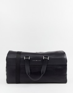 Черная сумка дафл из искусственной кожи с фирменной лентой Tommy Hilfiger - Черный