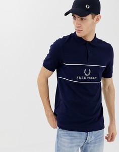 Темно-синее поло с логотипом Fred Perry Sports Authentic - Темно-синий