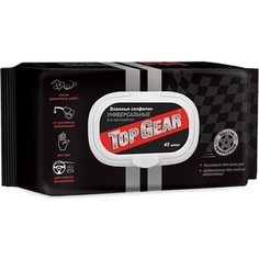 Влажные салфетки Top Gear Авангард универсальные для автомобиля, с клапаном, 45 шт.
