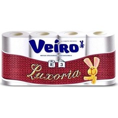 Туалетная бумага Veiro Luxoria белая 3 слоя 8 рулонов