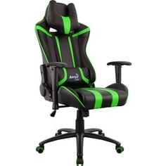 Кресло для геймера Aerocool AC120 AIR-BG черно-зеленое с перфорацией