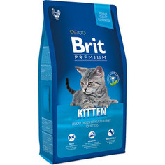 Сухой корм Brit Premium Cat Kitten с курицей в лососевом соусе для котят 8кг (513055) Brit*