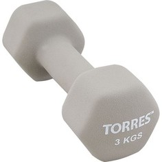 Гантель Torres 3 кг - 1 шт (PL55013) в неопреновой оболочке серый