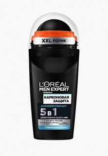 Дезодорант LOreal Paris LOreal Men Expert, роликовый антиперспирант для тела "Карбоновая защита 5-в-1", 50 мл