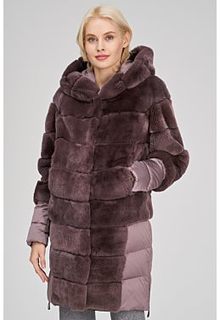 Комбинированная шуба из меха кролика Virtuale Fur Collection