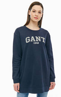 Короткое хлопковое платье с нашивками Gant