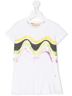 Emilio Pucci Junior футболка с волнистой деталью из пайеток
