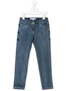 Givenchy Kids джинсы скинни с заплатками в форме звезд