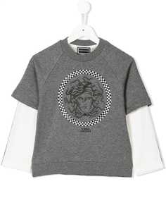 Young Versace топ с головой Медузы и отделкой "в шашечку"