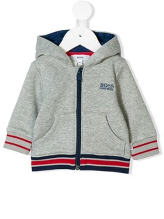 Boss Kids striped trim hoodie