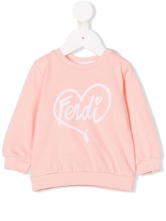Fendi Kids толстовка с принтом логотипа