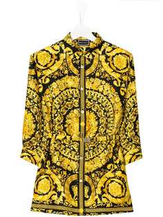 Young Versace платье-рубашка с поясом и принтом в стиле барокко