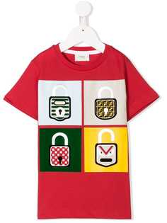 Fendi Kids футболка с принтом навесных замков