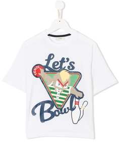 Fendi Kids футболка с принтом Lets Bowl