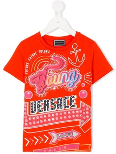 Young Versace футболка с принтом неоновых вывесок