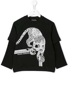 Young Versace топ с принтом леопарда