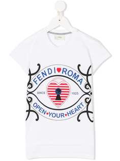 Fendi Kids футболка с принтом Open Your Heart