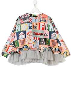 Fendi Kids платье с миксом принтов