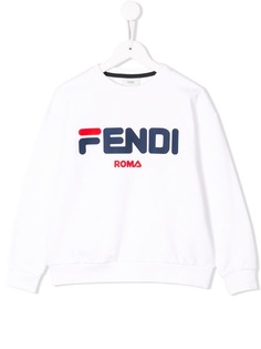 Fendi Kids толстовка с принтом логотипа