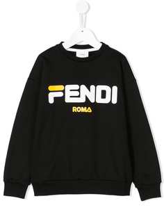 Fendi Kids толстовка с принтом логотипа