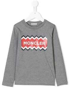 Moncler Kids толстовка с логотипом и узором зигзаг