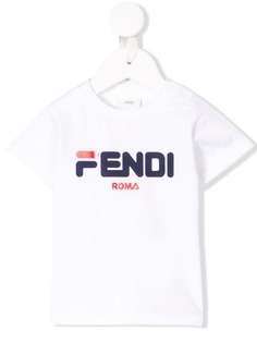Fendi Kids футболка с нашивкой логотипа