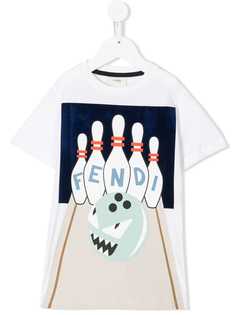 Fendi Kids футболка с принтом боулинга
