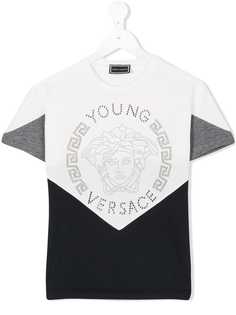 Young Versace футболка дизайна колор-блок Medusa