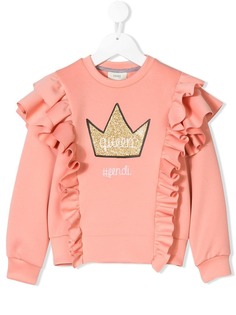 Fendi Kids толстовка Queen с оборками