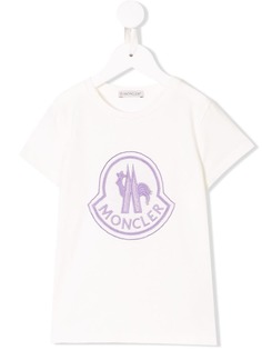 Moncler Kids футболка с нашивкой-логотипом