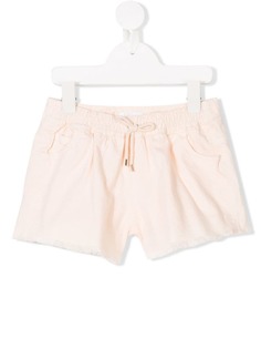 Chloé Kids шорты на шнурке с необработанными краями