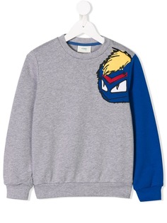 Fendi Kids Fendi monster embroidery sweatshirt