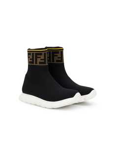 Fendi Kids хайтопы с логотипами FF