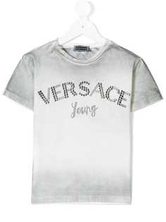 Young Versace футболка с принтом логотипа с выцветшим эффектом