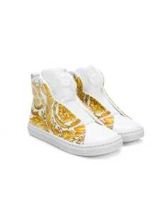 Young Versace high-top patterned sneakers